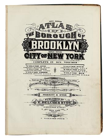 (NEW YORK CITY.) Hyde, Merritt B. New Series Atlas of the Borough of Brooklyn. Volume Four. Half-Size Edition.